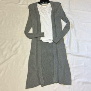 Long gray cardigan